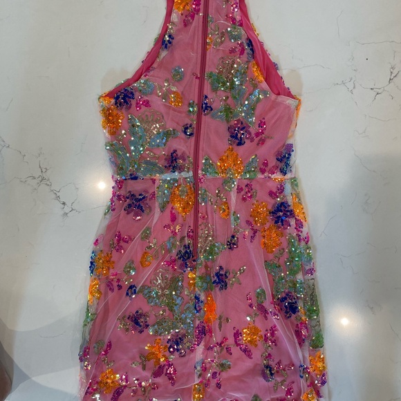 VICI Zelia Sequin Mini Dress Floral Embellished Women’s Dress - Picture 2 of 4